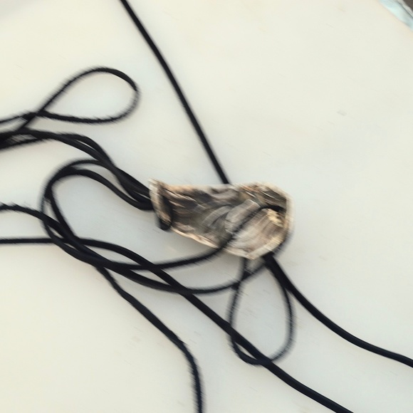 Art Nouveau Floral Sterling Leather Cuff Wrap Tie - Picture 7 of 8